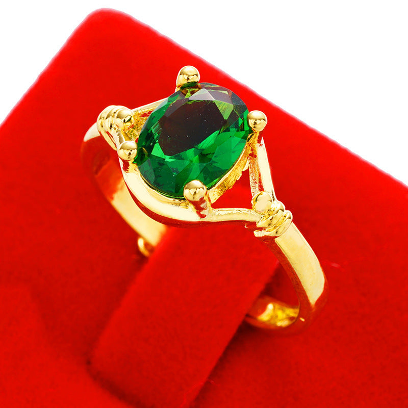 Women's Imitation Diamond Colored Gemstone No Color Rings