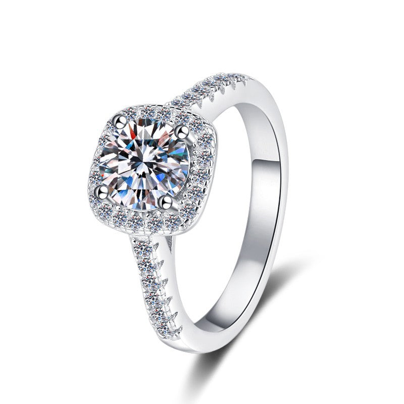 Slouchy Classic Karat Moissanite Square Bag Rings