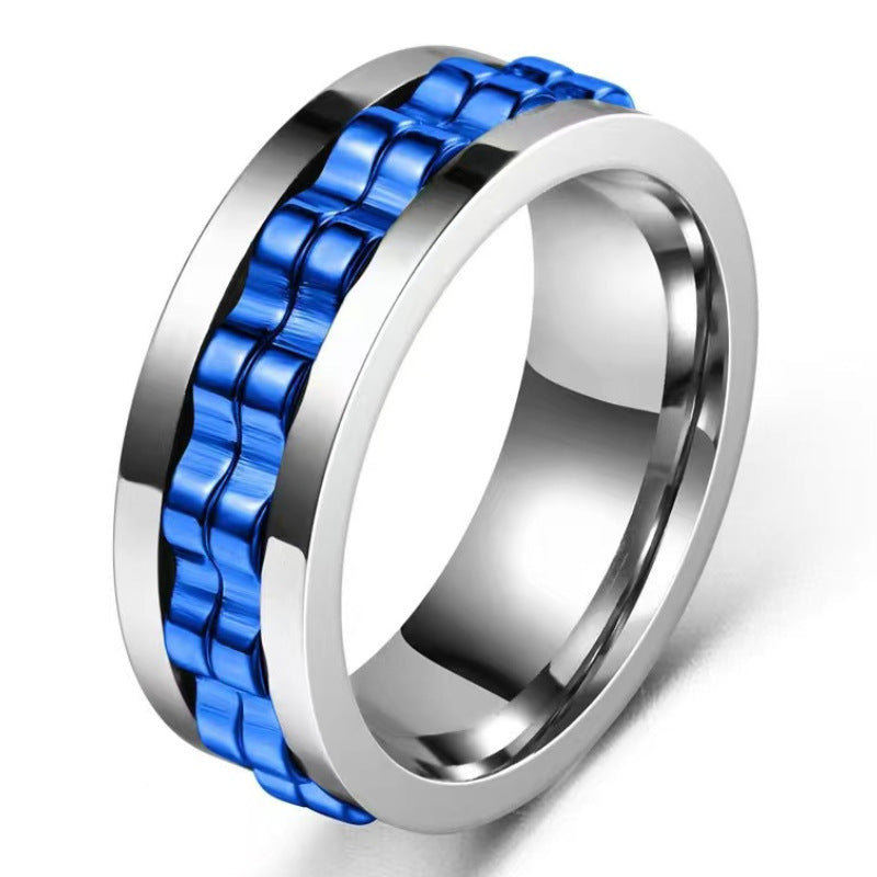 Women's & Men's Gear Batch Flower Stainless Steel Decompression Fashion Personality Rings
