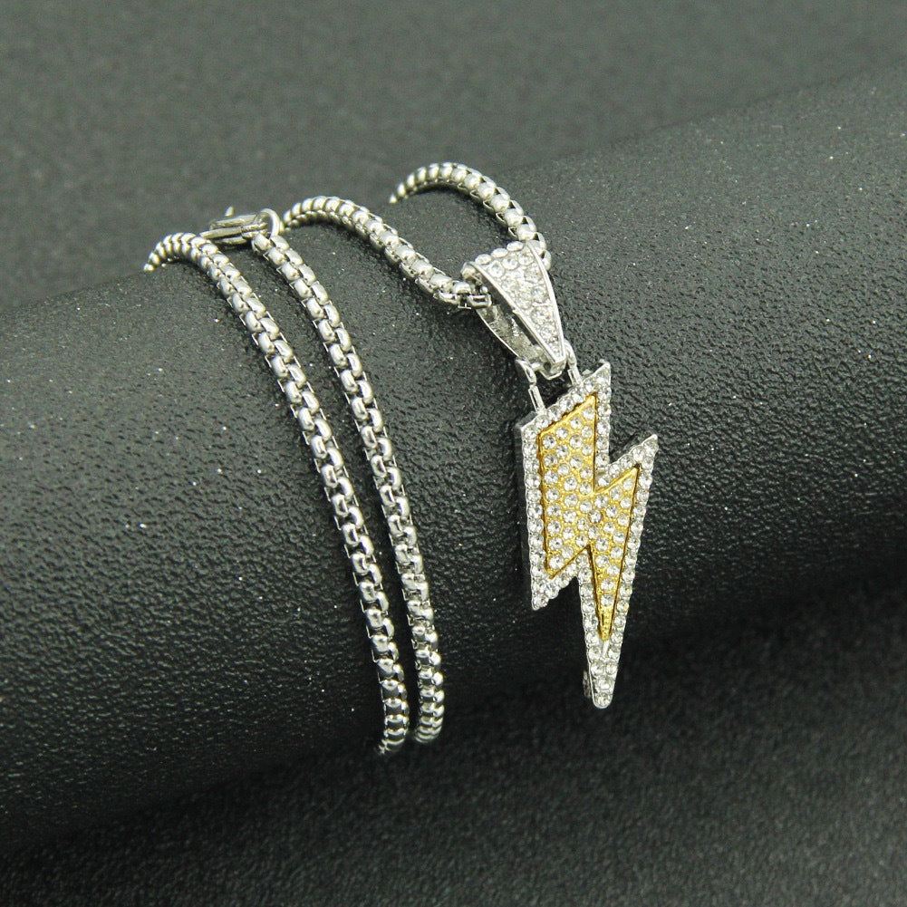 Men's Personalized Lightning Fashion Street Disco Hip Necklaces