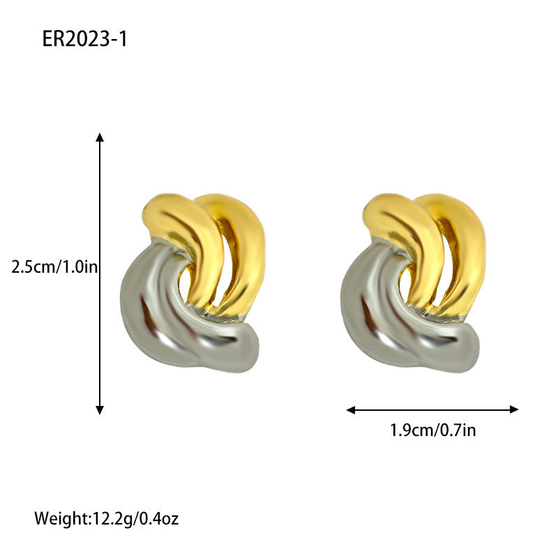 Gold Sier Color Matching Shell Heart-shaped Earrings