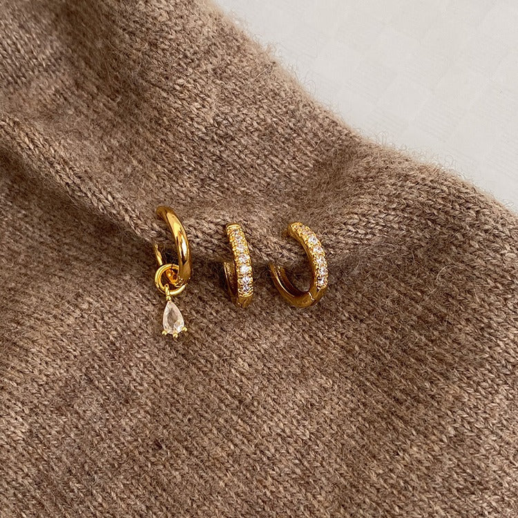 Women's Asymmetric Water Drop Small Ear Simple Earrings