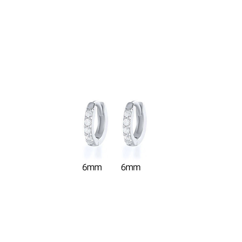 Women's Korean Style Simple Gang Drill Zircon Fresh Earrings