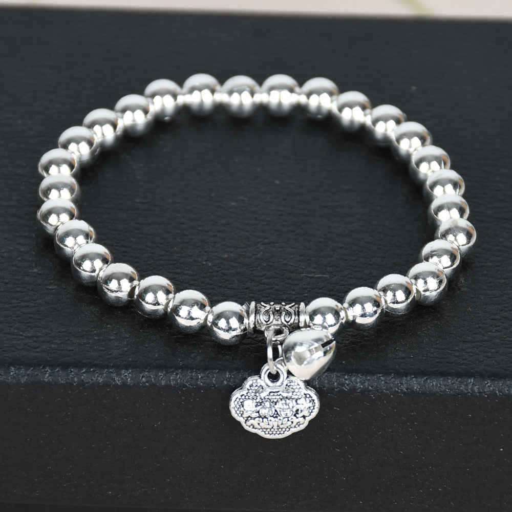 Chinese Style Large Sier Female Lotus Seedpod Bracelets