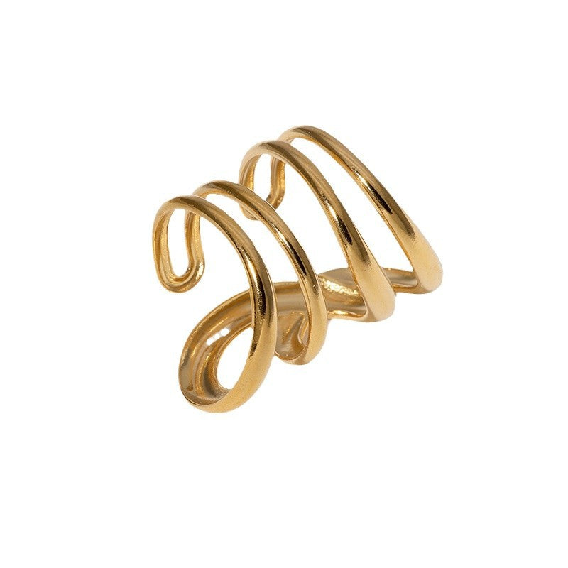 Cold Style Stainless Steel Open Line Rings