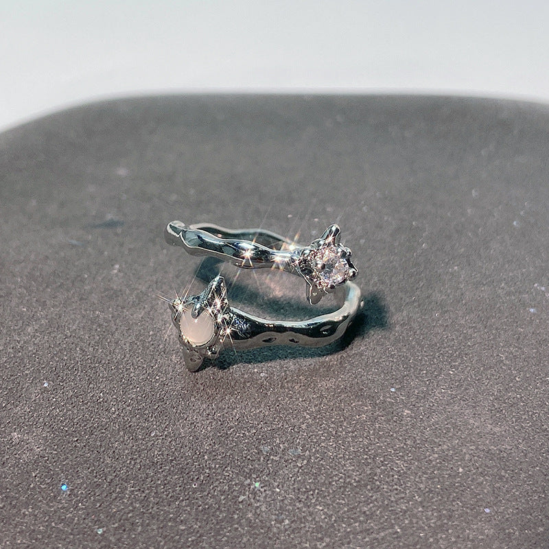 High Sense Niche Design Cold Wind Cross Rings