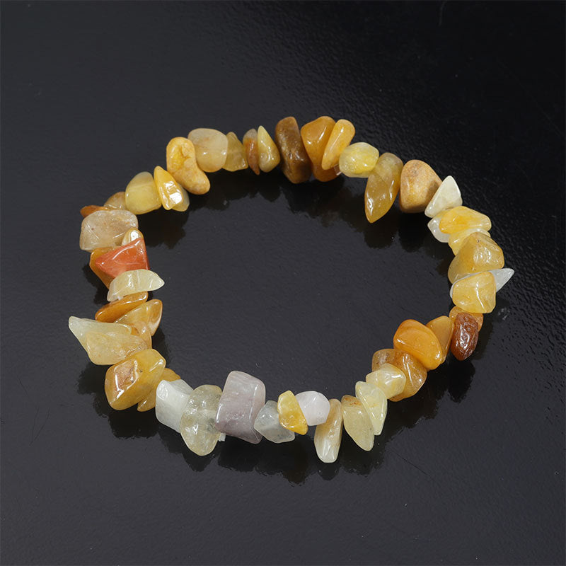 Natural Colorful Gravel Irregular Hand-woven Stretch Bracelets