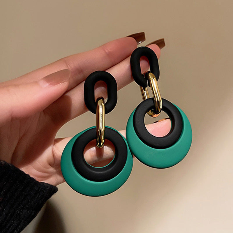 Women's Needle Simple Plaid Geometric Fashion High-grade Earrings
