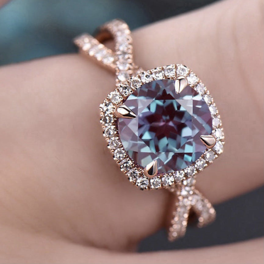 Women's Graceful Luxury Zircon Square Popular Rings