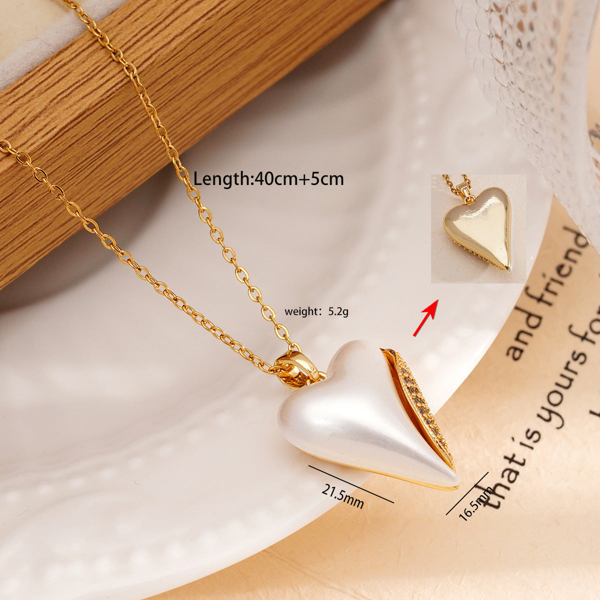 Women's Titanium Steel Double-sided Heart Trendy Simple Necklaces