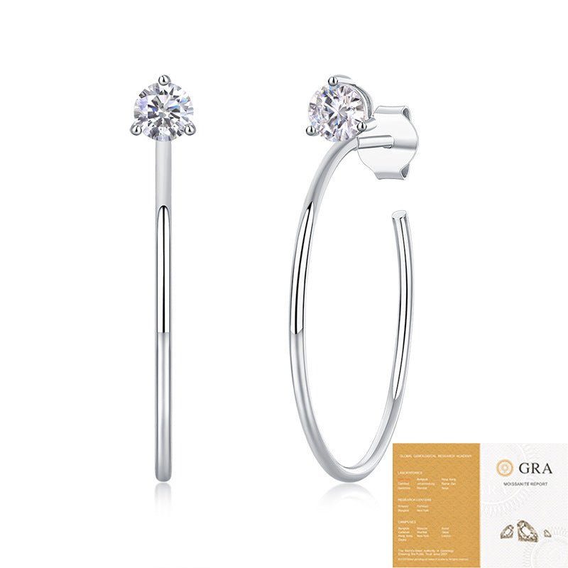 Pretty Innovative Sier Afternoon Ear Moissanite Earrings