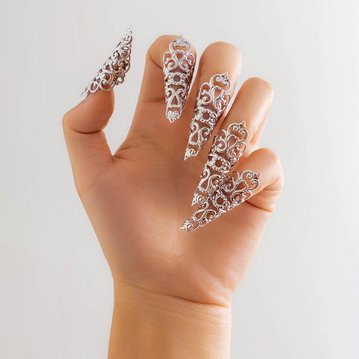Women's Ornament Gothic Style Hollow Tapered Fingernail Niche Rings