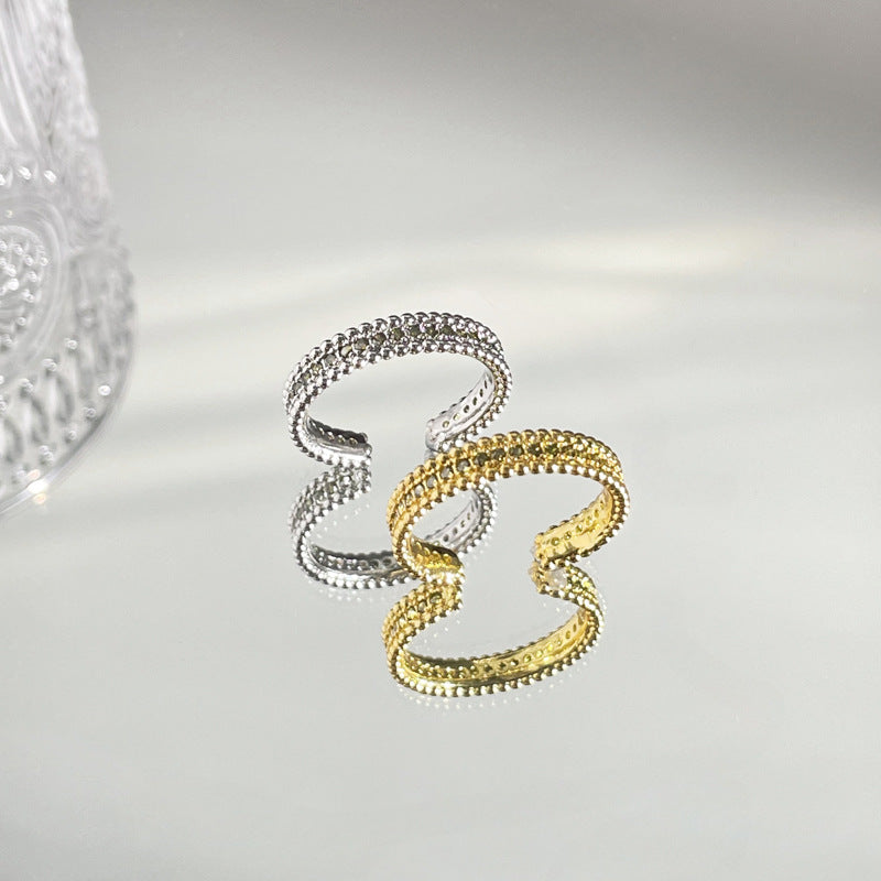 Women's Gang Drill Zircon Elegant High-grade Adjustable Rings