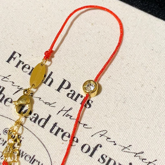 Little Red Rope Half Chain Single Bracelets