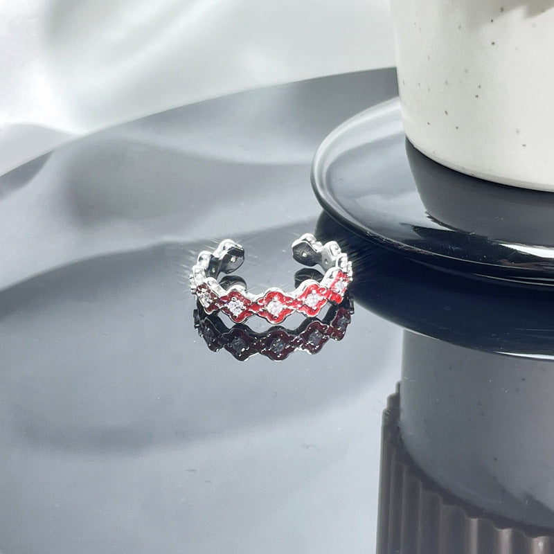 Glazed Open Female Letter Niche Bag Rings