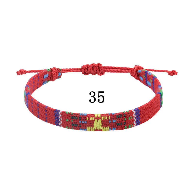 Style Cotton Linen Woven Fabric Carrying Bracelets