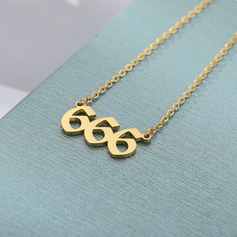 Women's & Men's English Digital Angel Commemorative Gift Stainless Necklaces