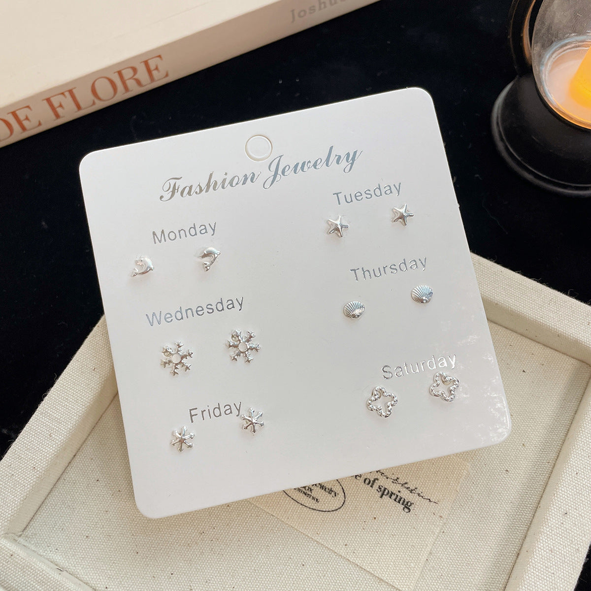 Bowknot Week Female Sier Needle Niche Earrings