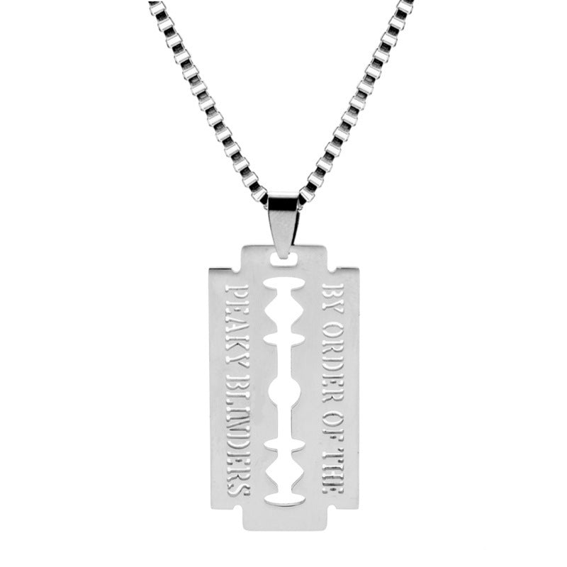 Peaky Blinder Razor Party Stainless Steel Necklaces