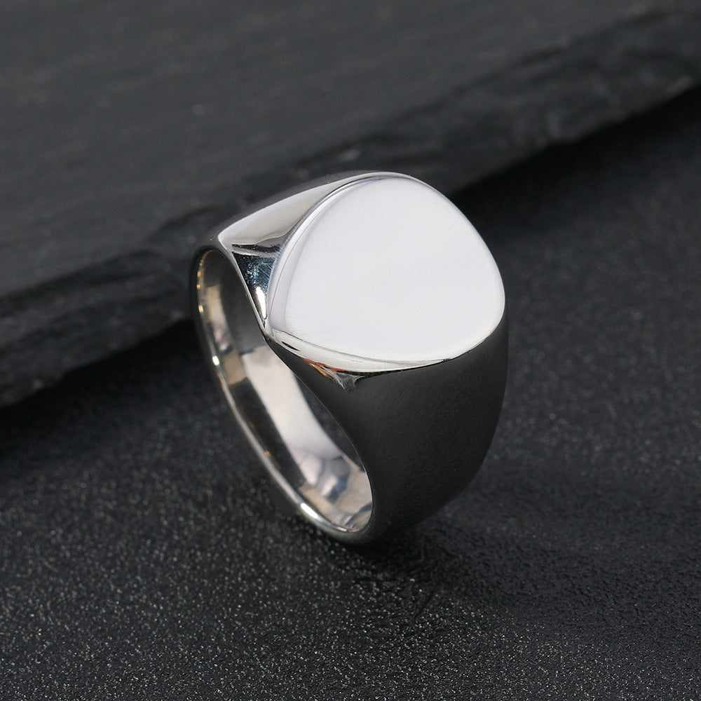 Women's & Men's Titanium Steel Casting Geometric Glossy Stainless Rings