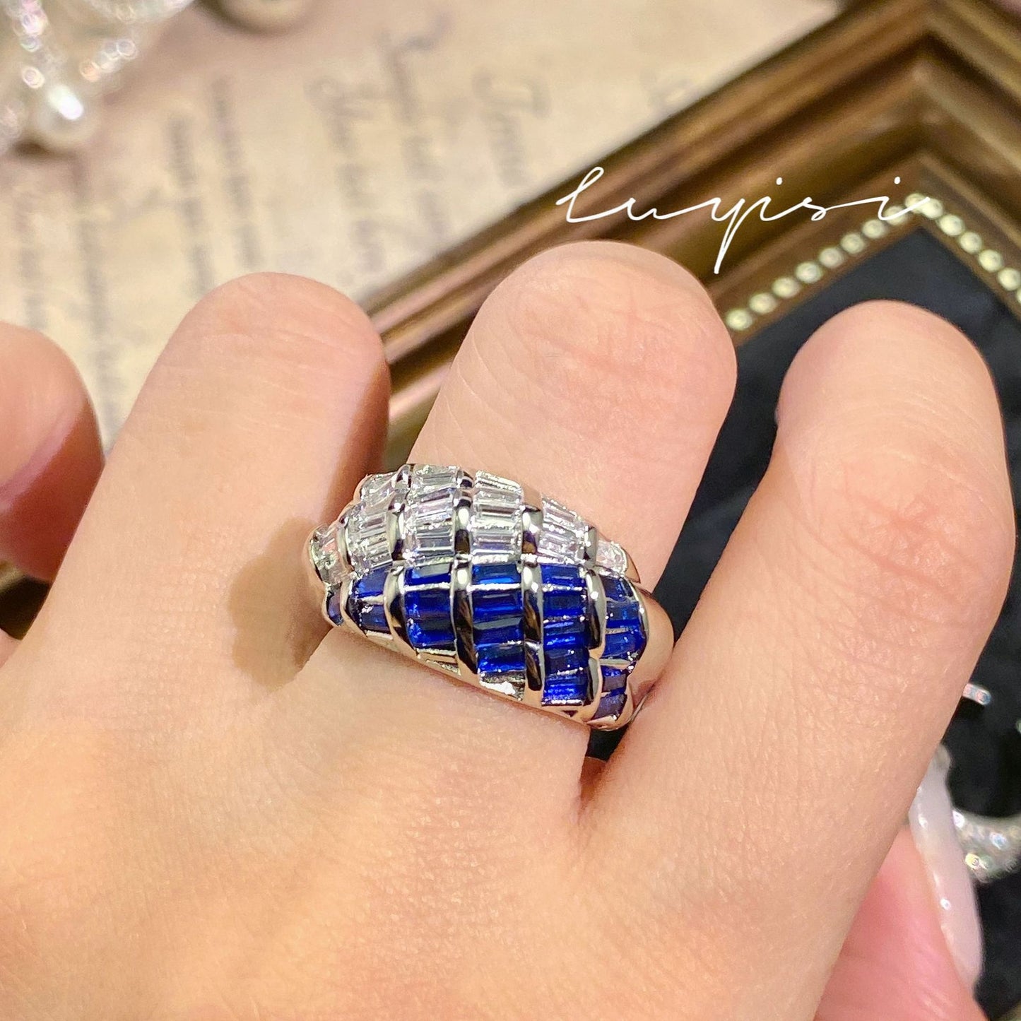 Women's Diamond Colorful Mixed Colors High Carbon Rings