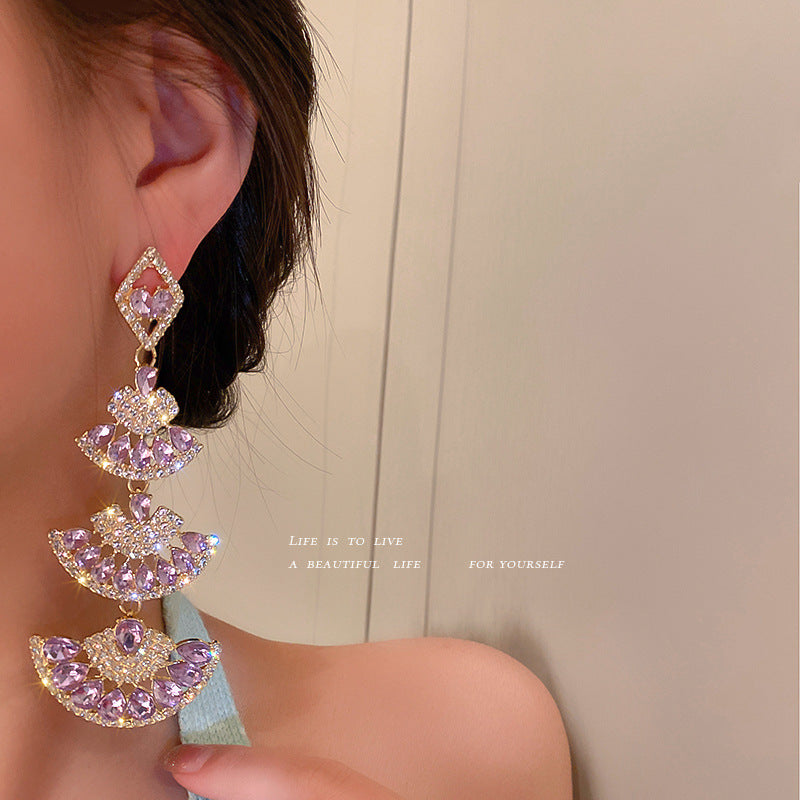 Sier Scallop Retro Palace Style Graceful Earrings