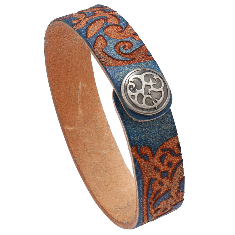 Women's & Men's Ornament Simple Artistic Retro Cattle Leather Bracelets