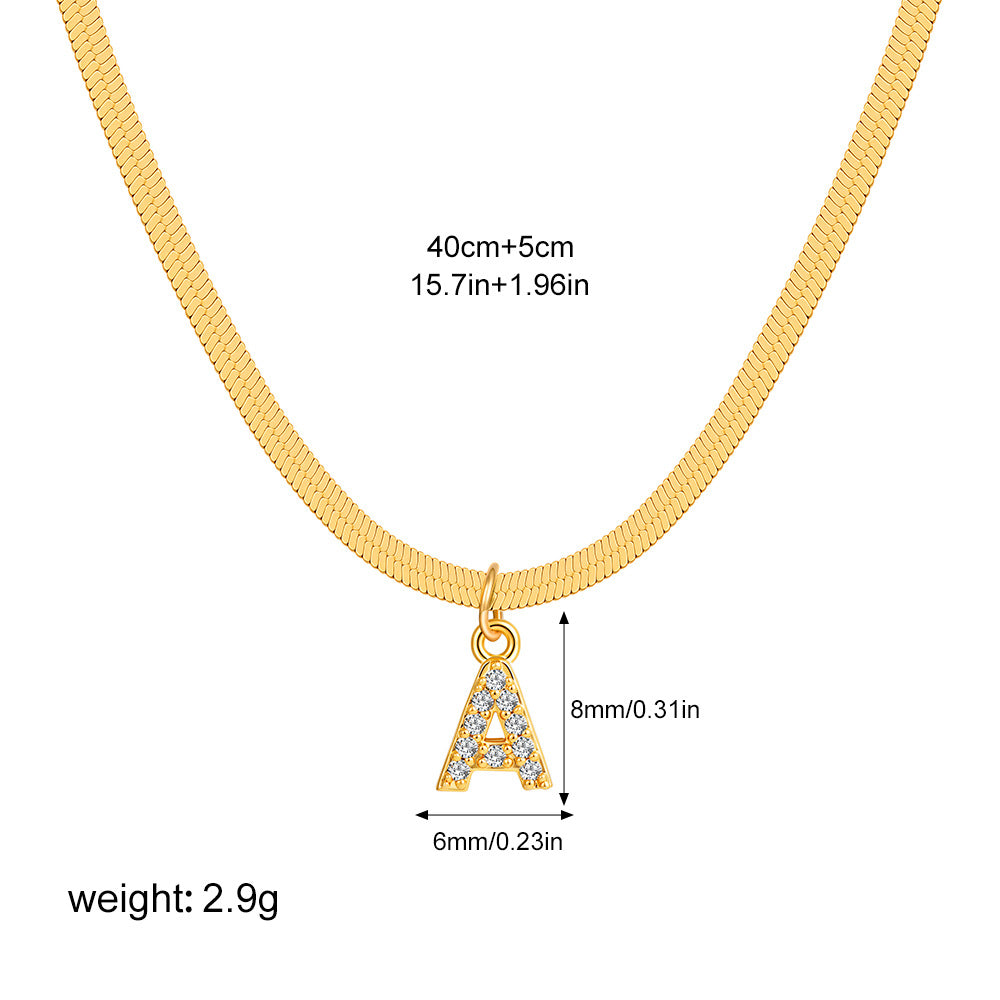 Stainless Steel Snake Bones Chain Letter Necklaces