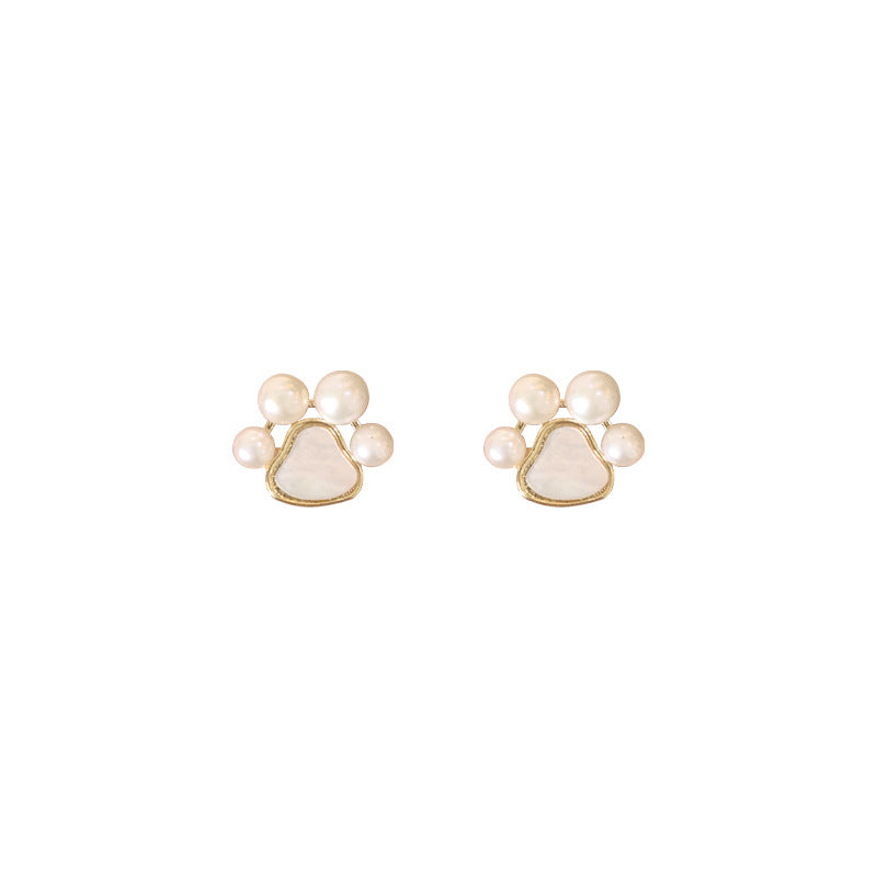 Women's Pearl Elegant High Sense Niche Design Kitten's Earrings