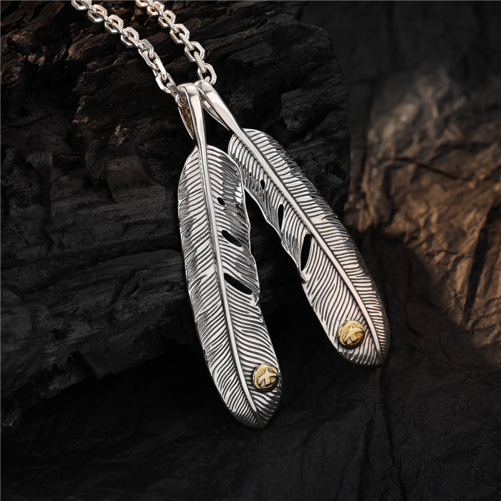 Style Sterling Sier Feather Thai Trendy Pendants