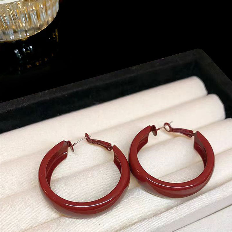 Sense Exaggerated Sier Pin Ear Female Rings