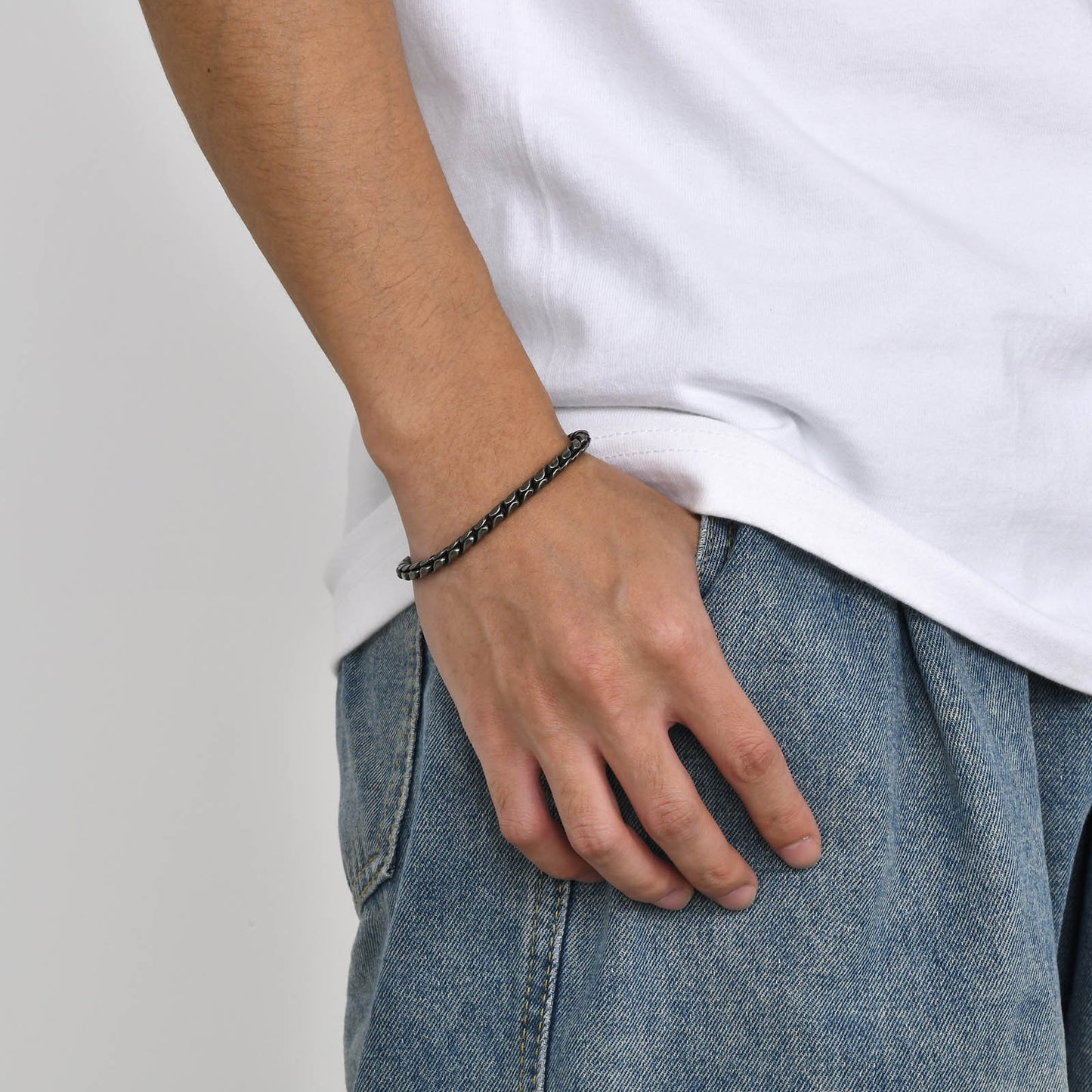 Men's Stainless Steel Handmade Chain Vintage Old Bracelets