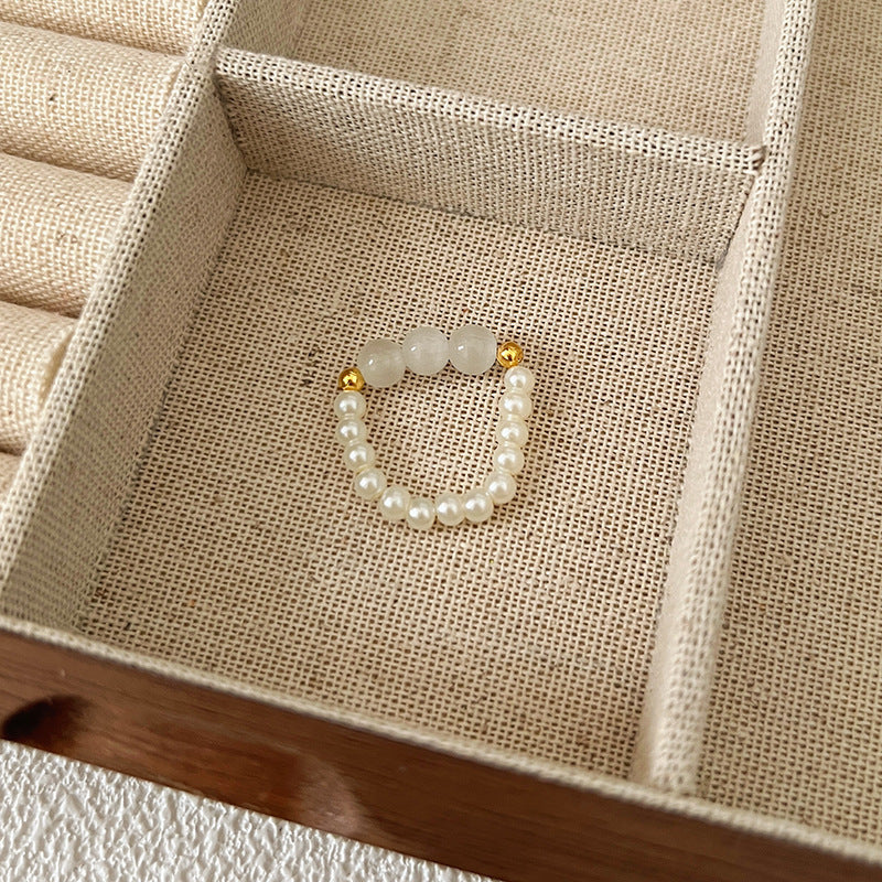 Beads Niche Design Advanced Finger Light Luxury Rings