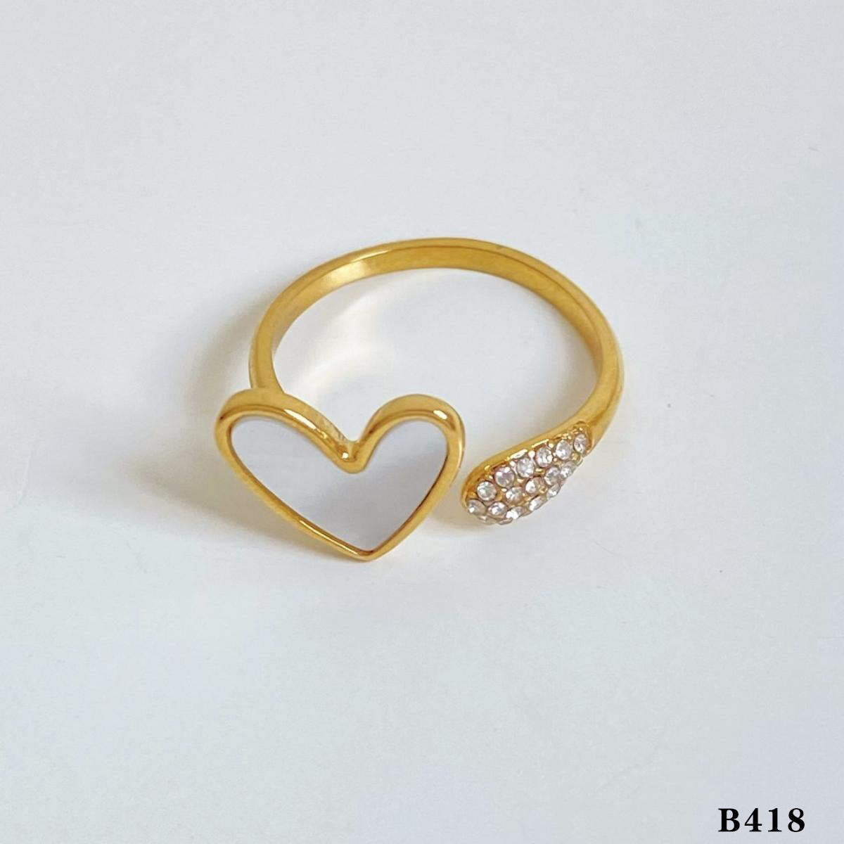 Stainless Steel Love Heart Bow Tie Rings