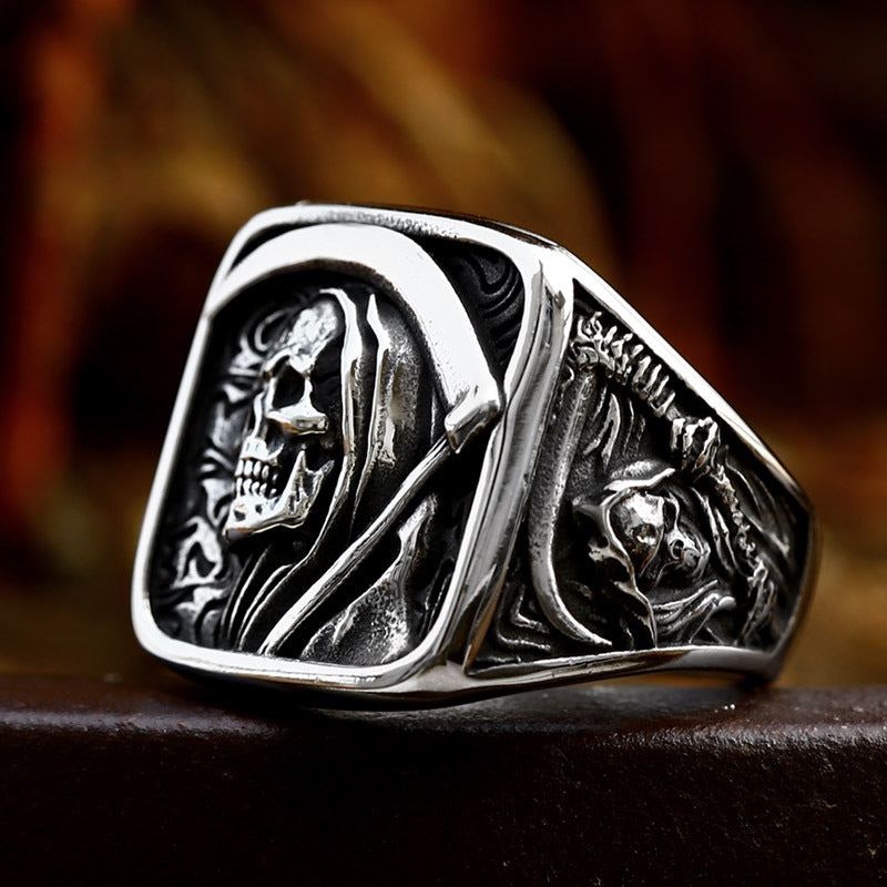 Men's Stainless Steel Punk Hip Hop Death Rings