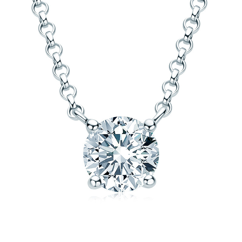 Style Moissanite Sterling Sier Clavicle Chain Necklaces