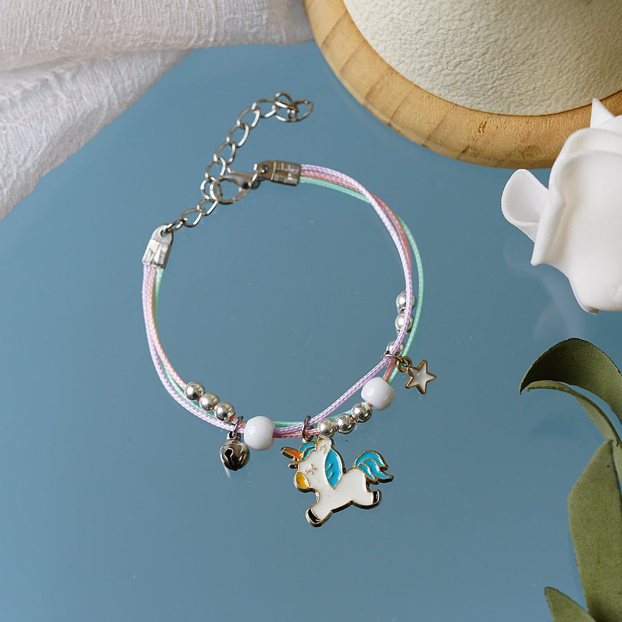 Personality Carrying Strap Unicorn Drop Oil Bracelets
