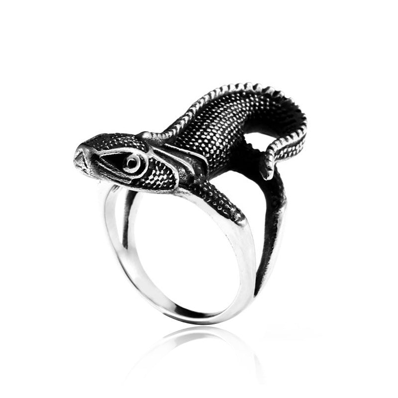 Men's Films Television Stainless Steel Hand Jewelry Lizard Rings