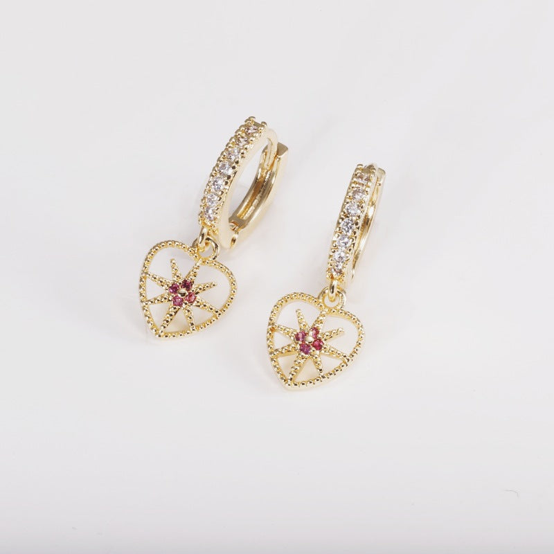 Niche Design High-grade Light Luxury Zircon Love Star Earrings