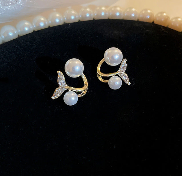 Luxury Mermaid Pearl Fashion High Sense Earrings