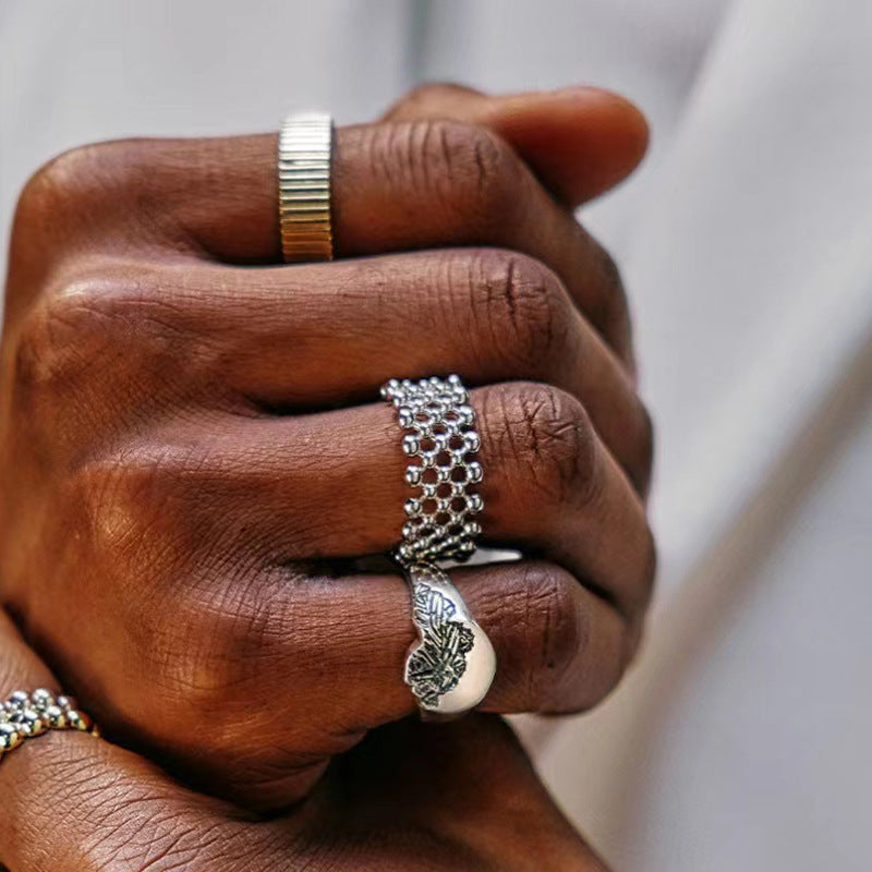 Beads Matrix Arrangement Titanium Steel Gold Bracelets