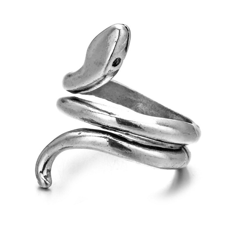 Open Snake Exaggerated Snake-shaped Punk Multiple Rings
