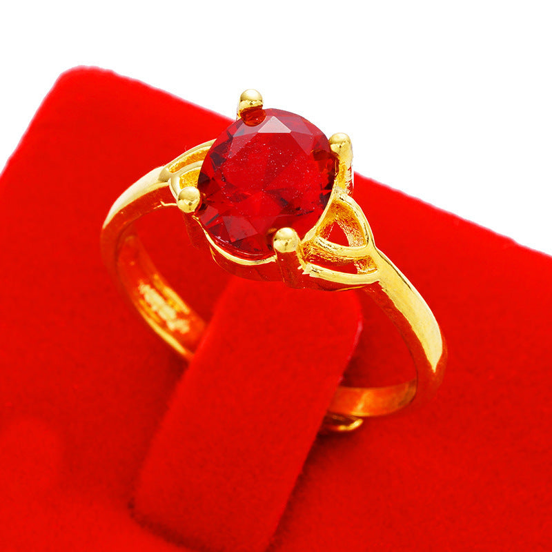 Women's Imitation Diamond Colored Gemstone No Color Rings