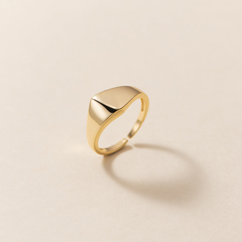 Small Tail Simple Glossy Korean Style Fresh Geometric Trimming Rings