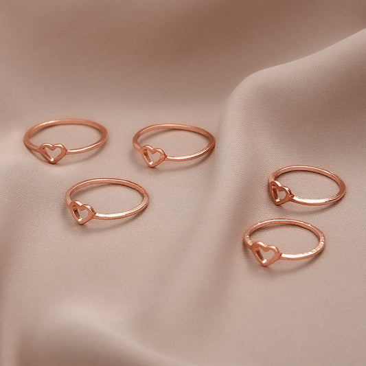 Hollow Love Heart Heart-shaped Small Fresh Rings