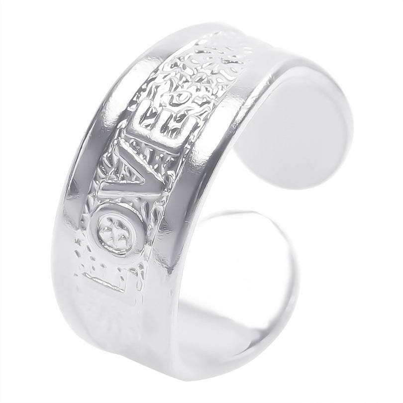 Women's & Men's Colorful Steel Color Opening Adjustable Stainless Rings