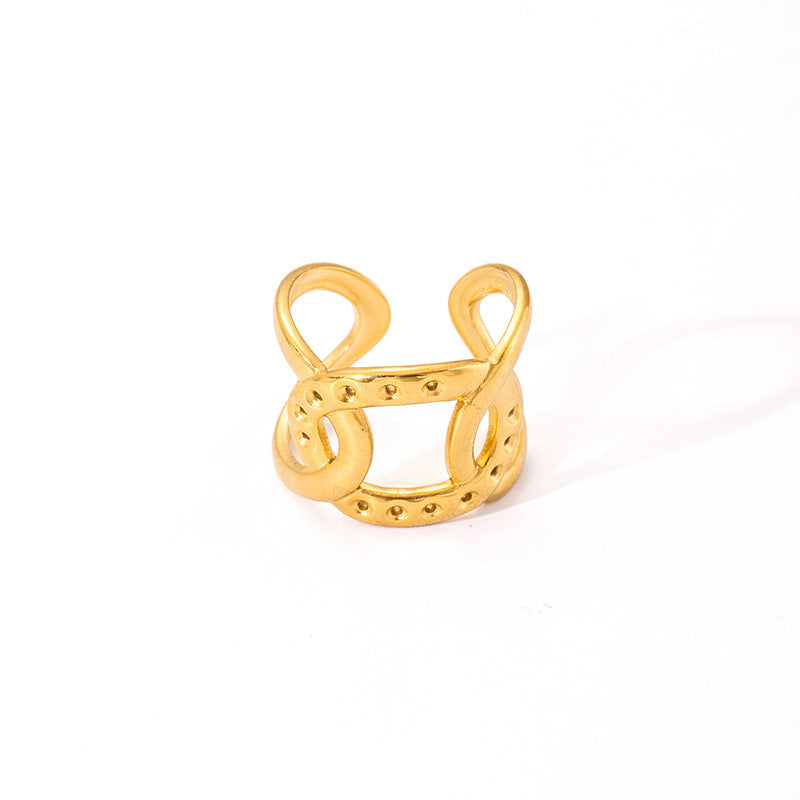 Fashion Rhinestone Zircon Open End Circle Rings