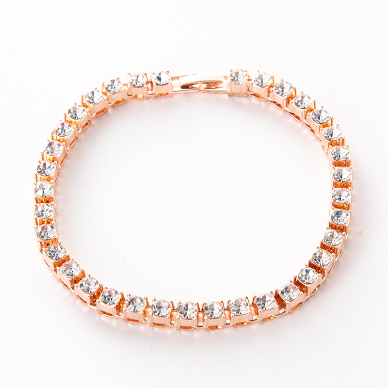 Women's & Men's Alloy Rhinestone Line Tennis Gold High-grade Necklaces