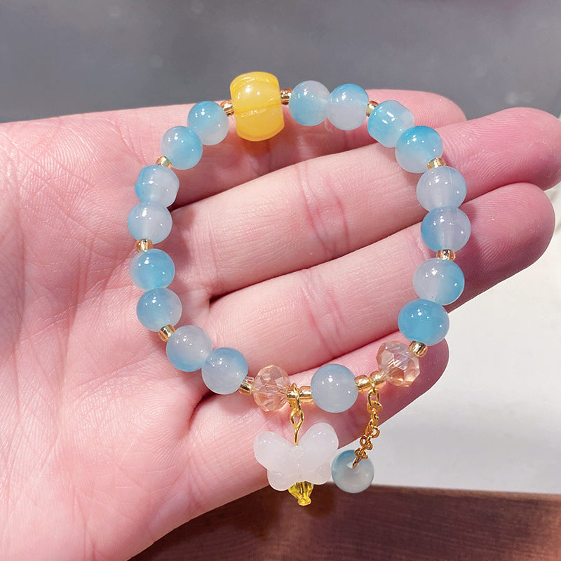 Children's Butterfly String Beads Cute Glaze Niche Bracelets