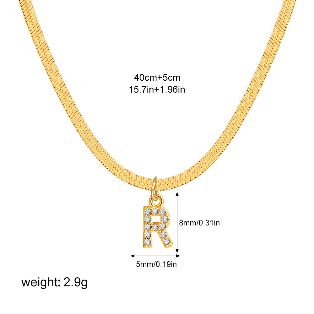 Stainless Steel Snake Bones Chain Letter Necklaces